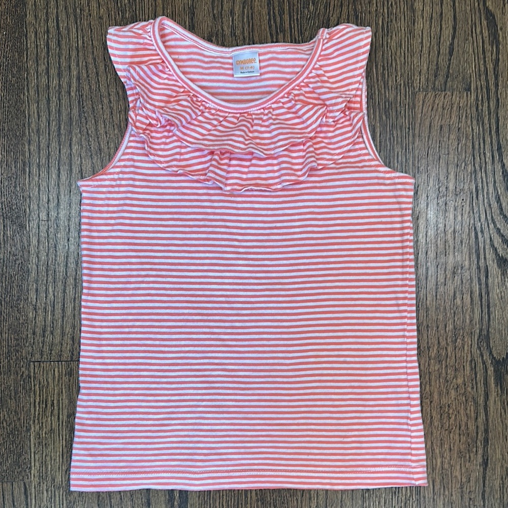 3/$15 💟 OshKosh B'gosh Ruffled Red and White Sleeveless Tank Top